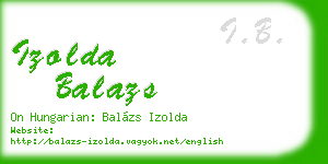 izolda balazs business card